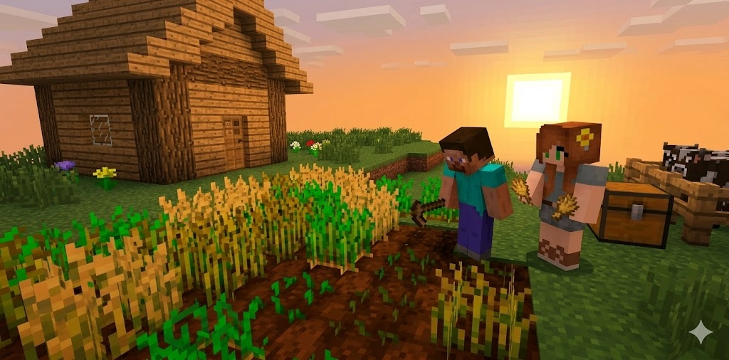 Base Building and Farming Scenes