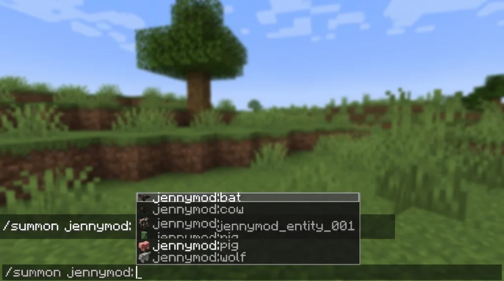 Enter Commands in Jenny Mod Minecraft